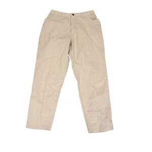 Vtg 90s Talbots Petites Khaki Chino Pants Mom 8p Beige Cotton Straight‎ Leg USA
